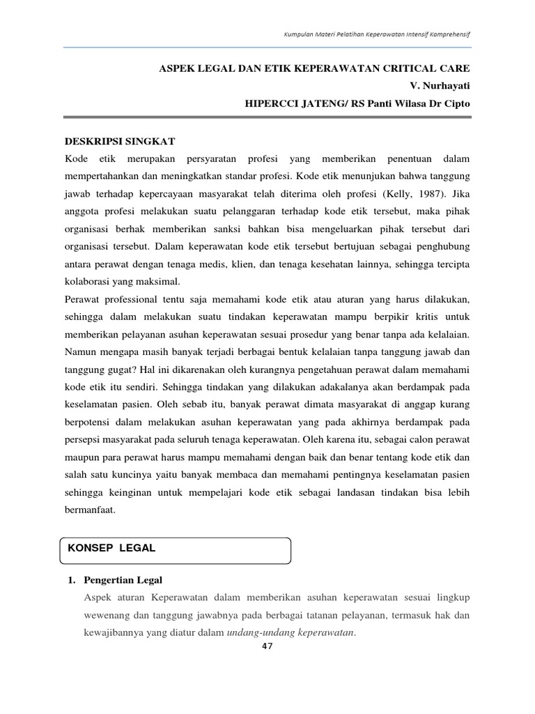 aspek legal dan etik home care pdf 03 Aspek  legal  dan  etik  keperawatan Kritis pdf 