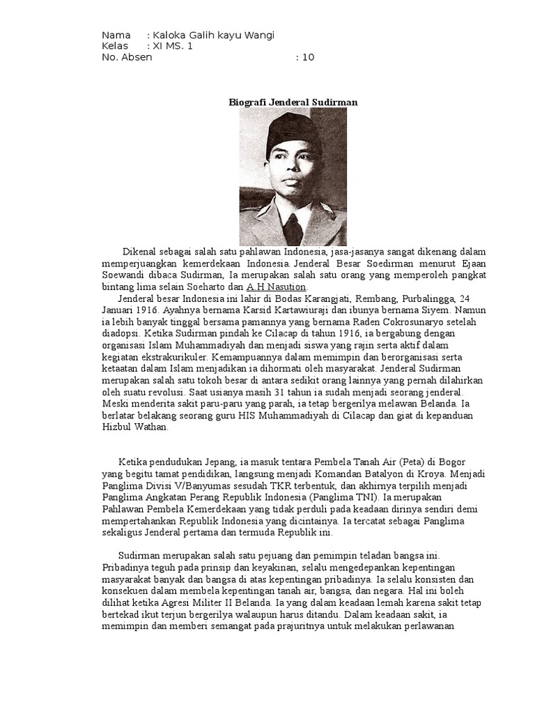 Jenderal Soedirman Biografi