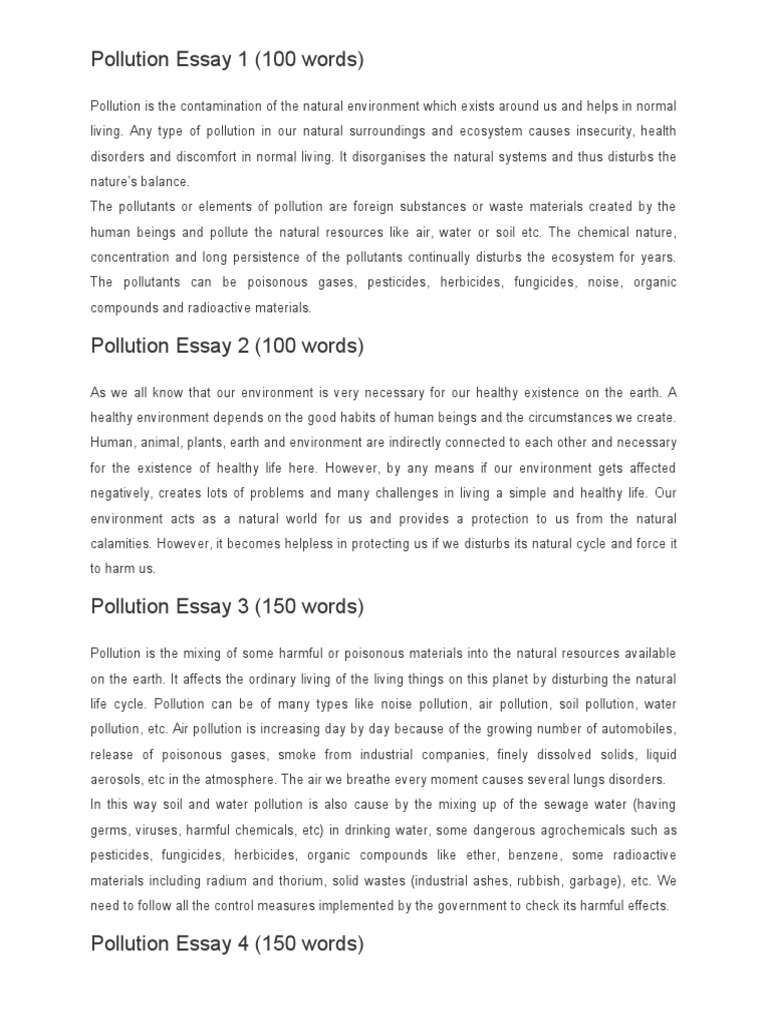 Pollution essay pdf picture