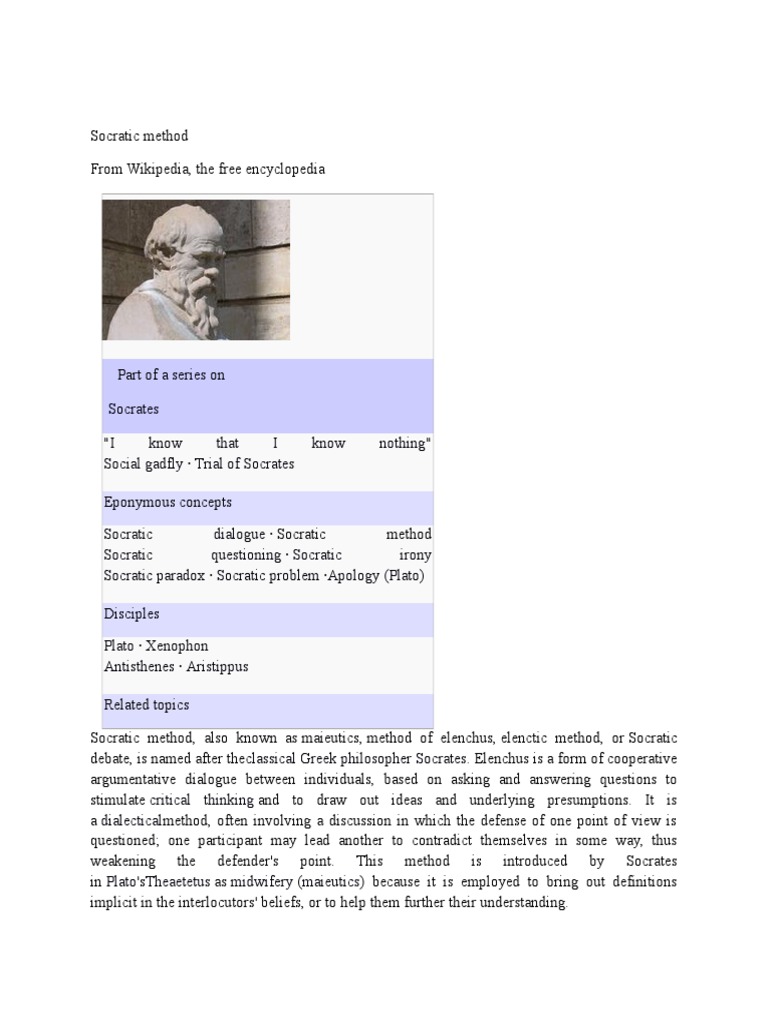 Socratic Method Pdf Socrates Epistemology