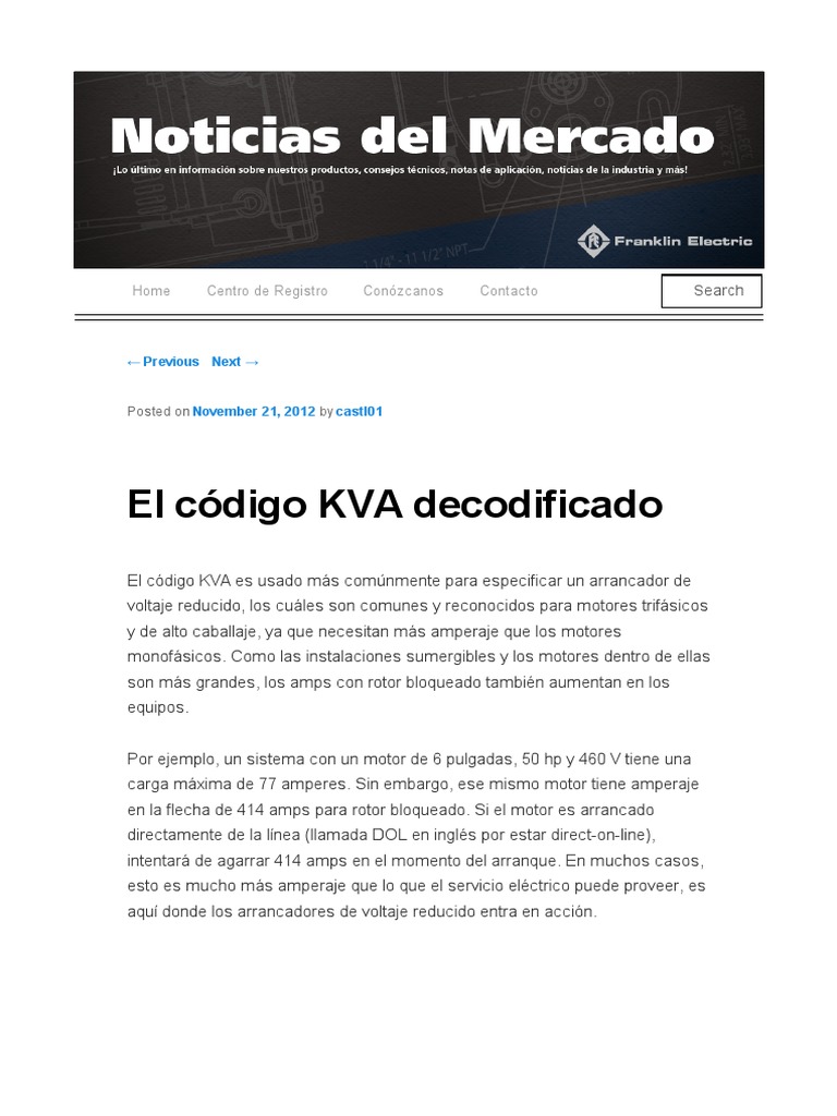 Tabla de Códigos KVA NEMA | PDF | Science | Ingeniería