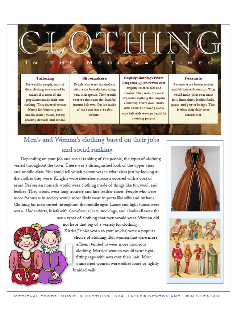 Medieval Clothingpp | PDF | Food Preservation | Clothing