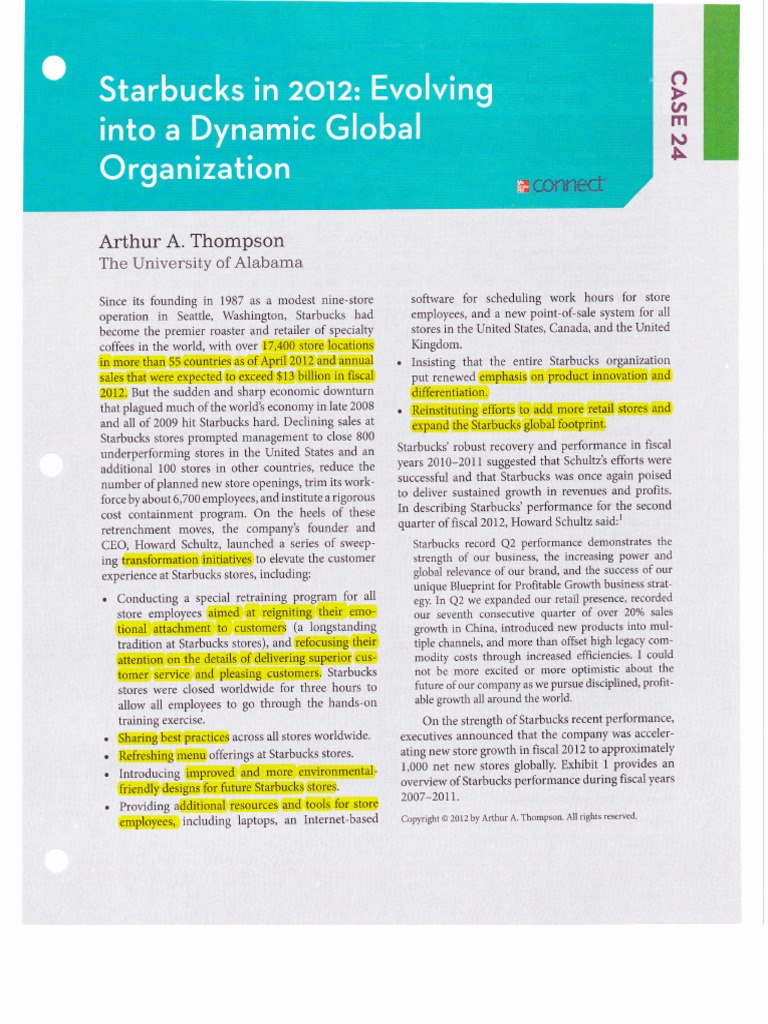 Starbucks case study problems image
