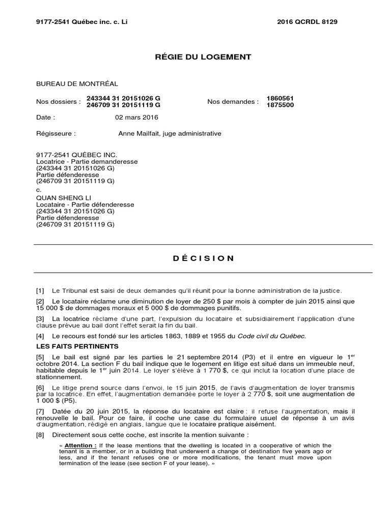 Régie du logement Airbnb Logement