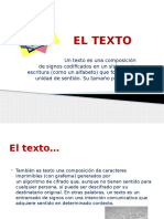 EL TEXTO, Caracteristicas y Tipos