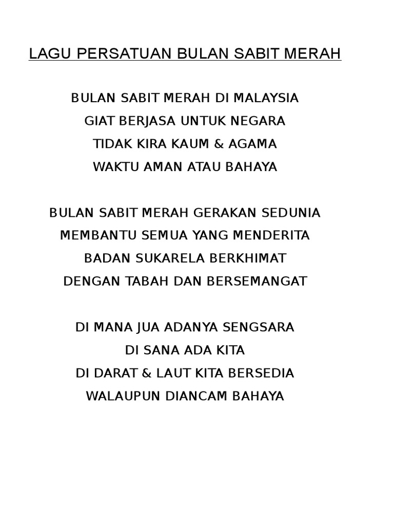 Lagu Ikrar Dan Aktiviti Persatuan Bulan Sabit Merah Pdf