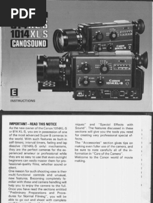 Canon 814 Xls Manual | PDF