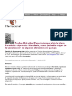 Posible Ubicuidad Espacio-Temporal de La Triada Pareidolia - Apofenia - Hierofania, Como Probable Origen de La Sacralización de Algunos Elementos Del Paisaje. Patricio Bustamante