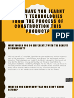 What Have You Learnt About Technologies From The Process of Construction This Product?