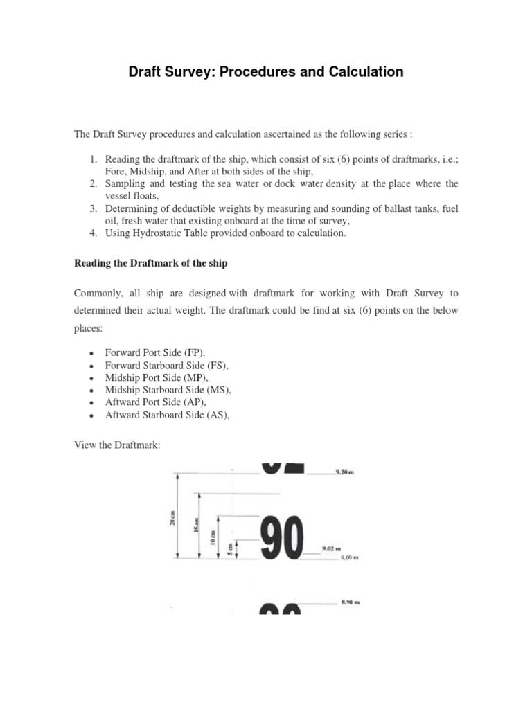 Draft Survey | PDF | Density | Water
