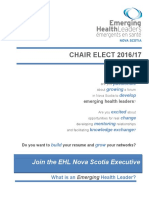 EHL Executive Team Application Information - Chair Elect (May 2016)