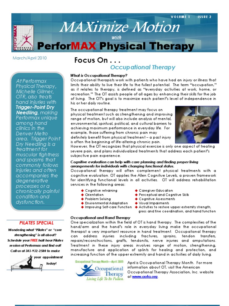 Performax Newsletter Vol. 1, Issue 2 | PDF | Occupational Therapy ...