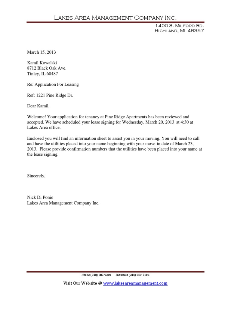 Pine Ridge Apartment Letter Cheque (167 views)