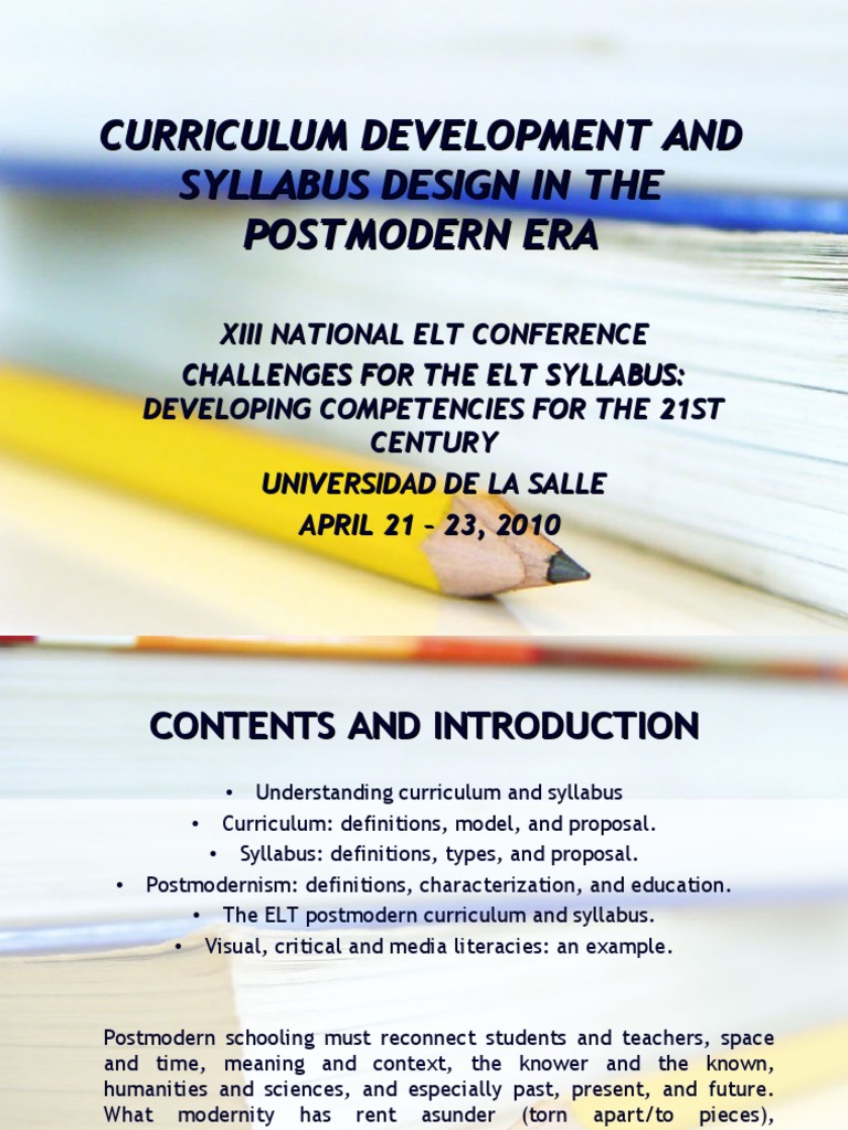 13th Elt National Conference - Curriculum Development and Syllabus ...