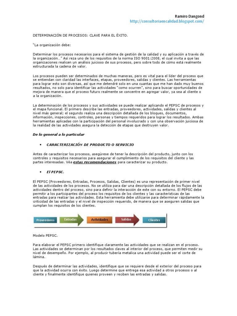 Claves para Determinar Procesos Efectivos | PDF | Calidad (comercial ...