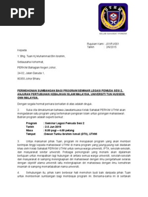 Surat Mohon Dana Perkim Slp2 Pdf