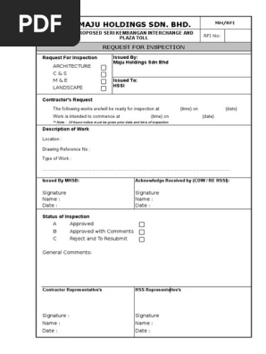 RFI FORM