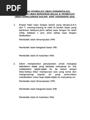 Mencari Pemboleh Ubah Dimanipulasi