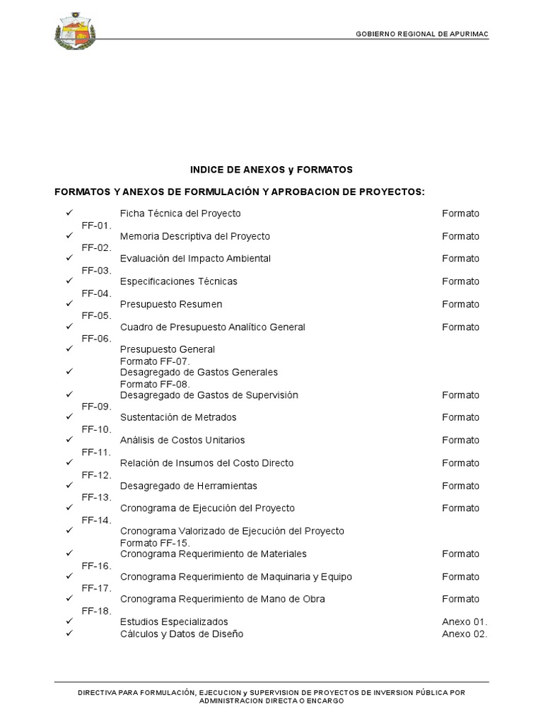Indice Formatos Y Anexos