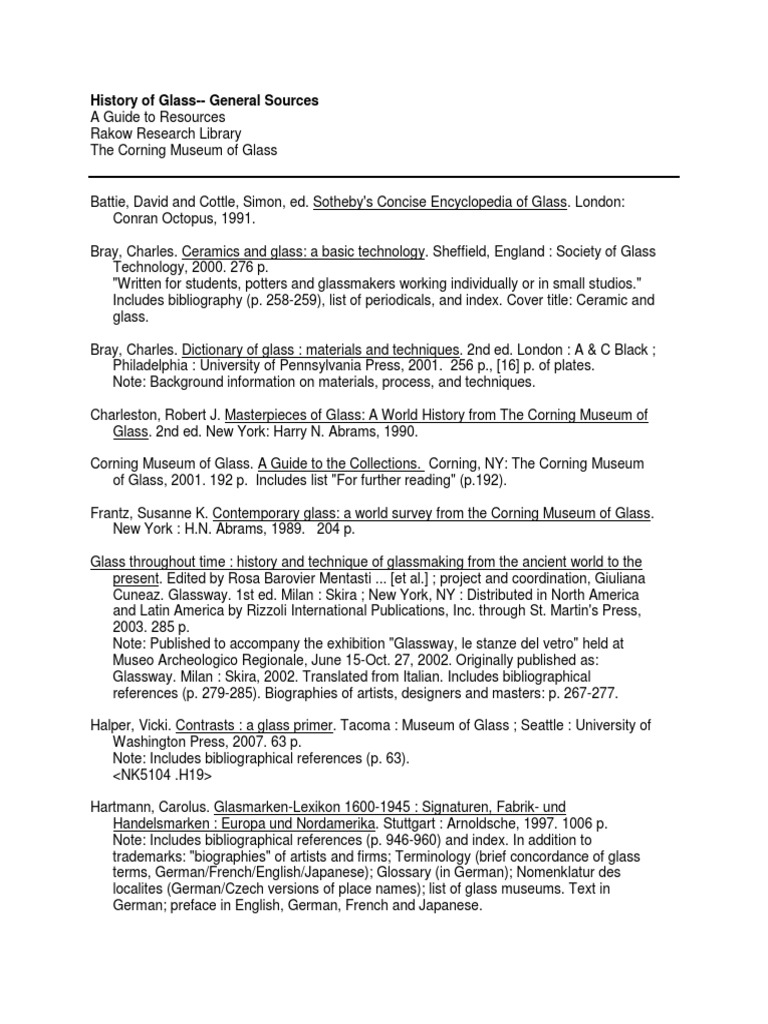 History of Glass Brief PDF Dielectric Glasses