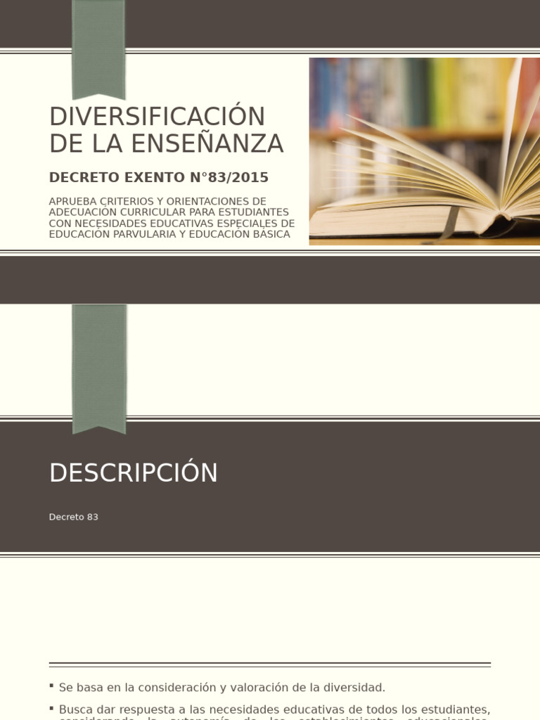 Diversificación de la Enseñanza: Decreto 83 | PDF | Plan de estudios ...