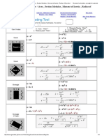 Formulas 1 - Section Properties（Area, Section Modulus, Moment of Inertia, Radius of Gyration）　Structural calculation, strength of materials PDF