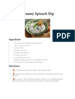 Creamy Spinach Dip: Ingredients
