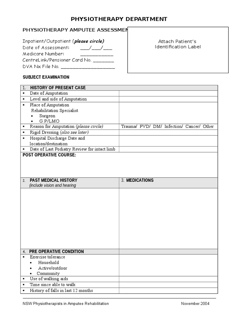 Physiotherapy Department | PDF | Prosthesis | Amputation