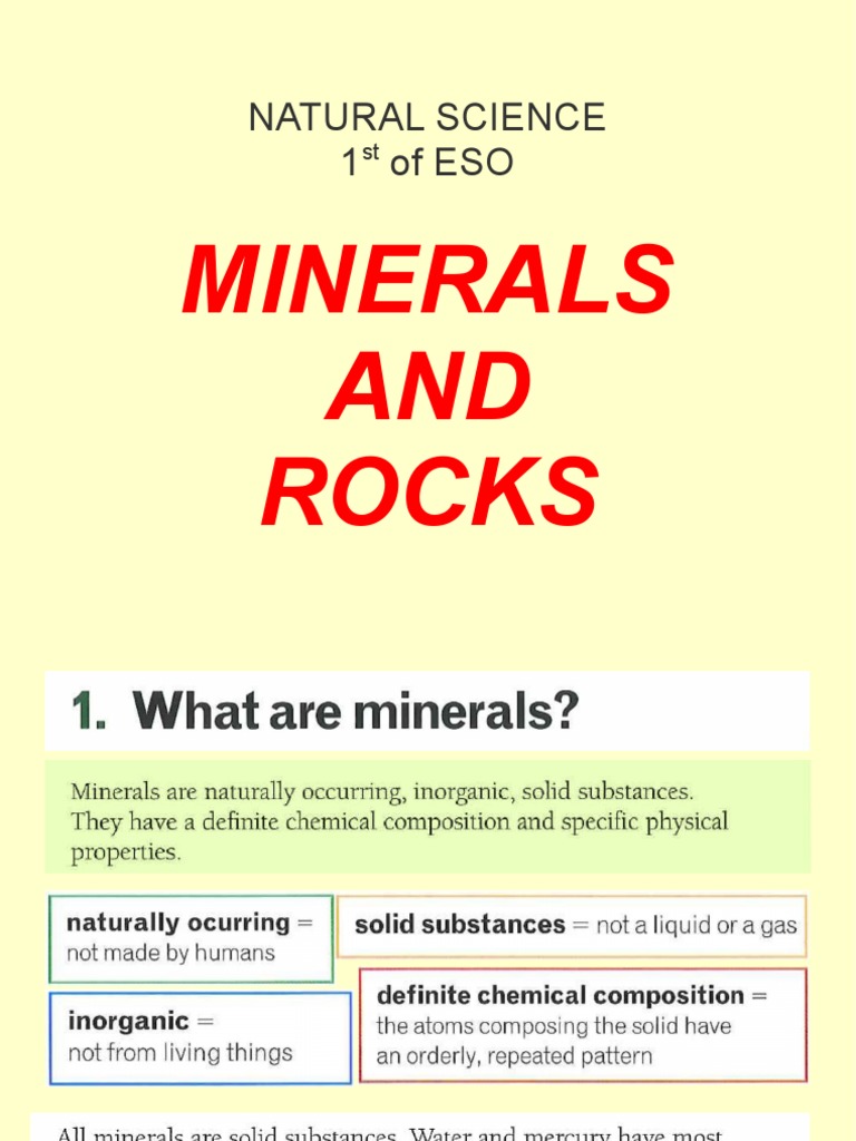 Biology & Geology. 1st of ESO. Minerals and Rocks.