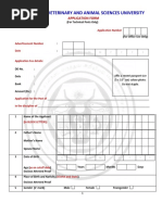 Tamil Nadu Veterinary and Animal Sciences University: Application Form