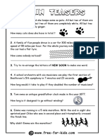 Brain Teaser Question Sheet PDF