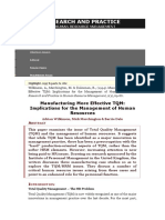 Research and Practice: Manufacturing More Effective TQM: Implications For The Management of Human Resources