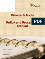 Private Schools Policy and Procedures Manual: Ministry of Education Field Services Branch