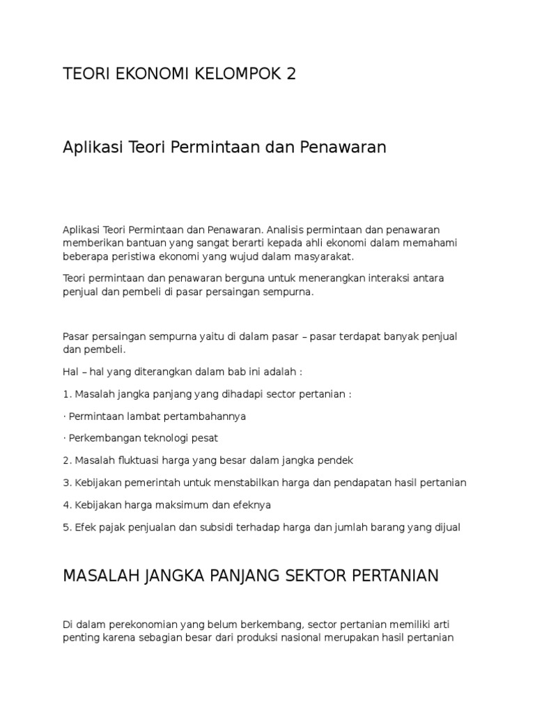 Aplikasi Permintaan Dan Penawaran Pdf