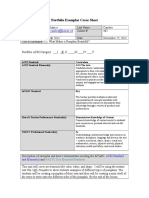 Portfolio Exemplar Cover Sheet Science 2