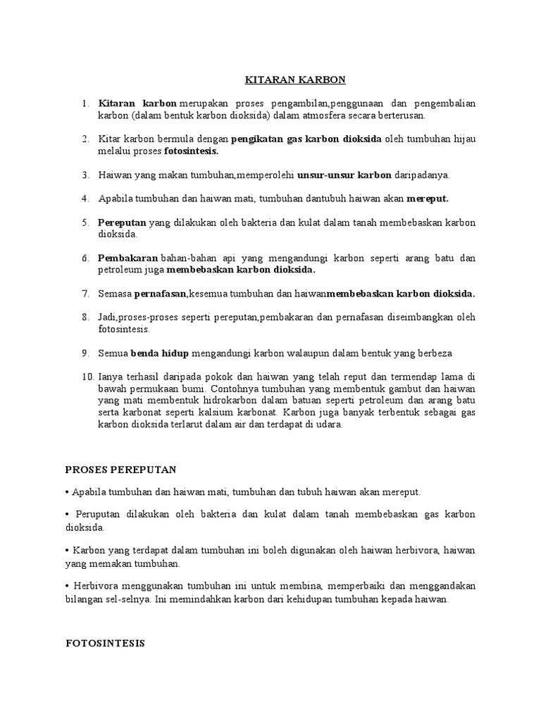 Kitaran Karbon Pdf