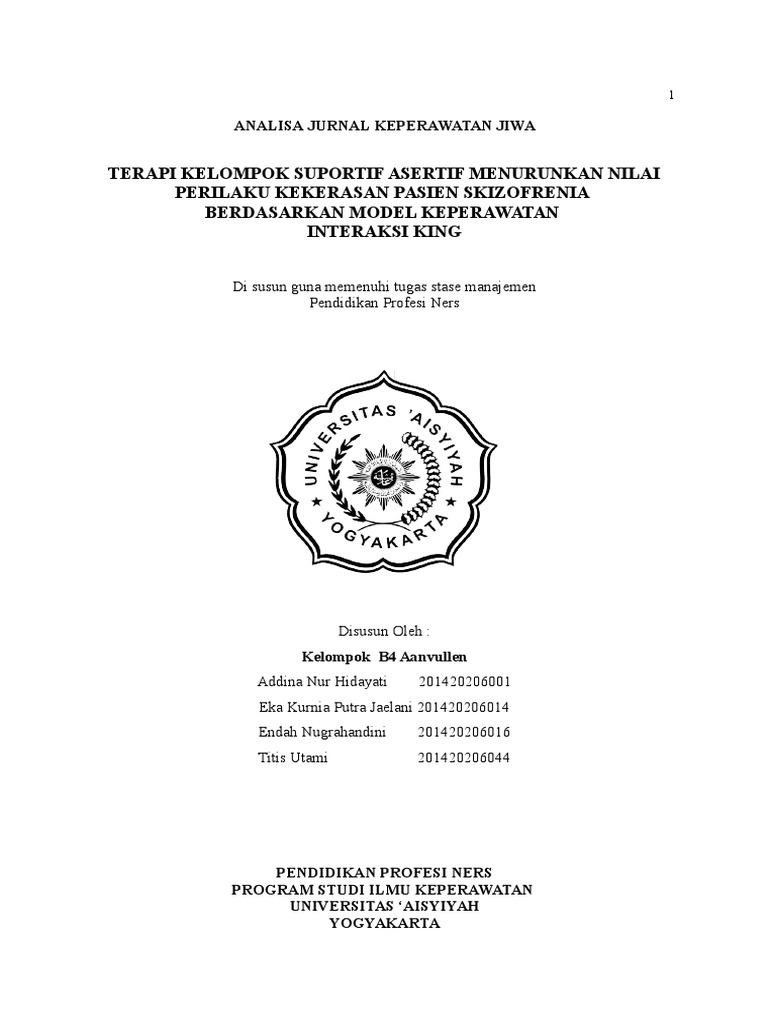 Analisa Jurnal Keperawatan Jiwa Pdf