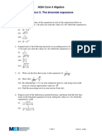 The Binomial Expansion Exercise PDF