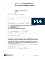 Using Parametric Equations Exercise PDF