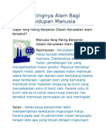 Pentingnya Alam Bagi Kehidupan Manusia