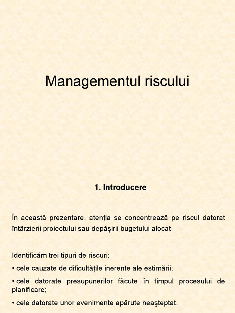 Managementul Riscului | PDF