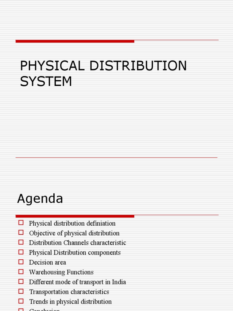 Physical Distribution System | PDF | Transport | Cargo