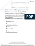 A National Survey of Food Hygiene Training and Qualification Levels in The UK Food Industry