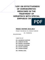 Study on Effectiveness of Homoeopathic