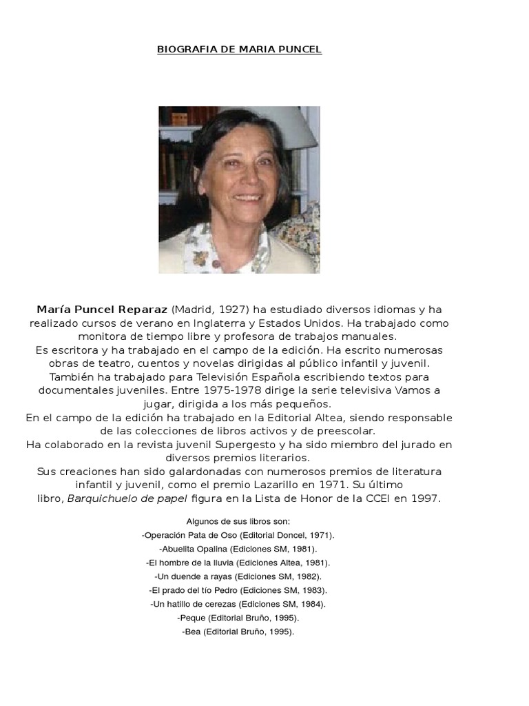 Biografia de Maria Puncel | PDF
