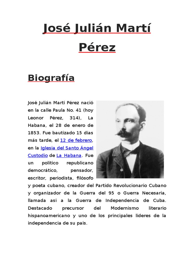 José Julián Martí Pérez | PDF | Cuba | España
