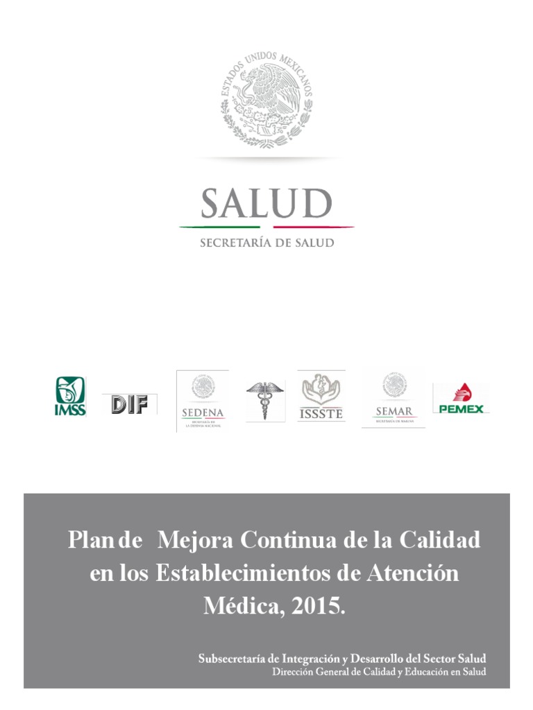 Plan de Mejora Continua en Salud 2015 | PDF | Calidad (comercial ...