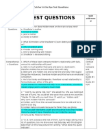 Catcher Test W Answers