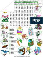 Easter Holiday Esl Wordseach Puzzle Vocabulary Worksheet