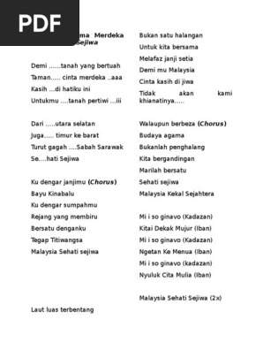Lirik Negaraku Sehati Sejiwa